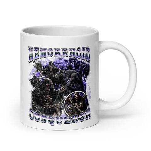 Hemorrhoid Conqueror White glossy mug