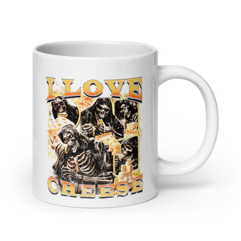 I Love Cheese White glossy mug