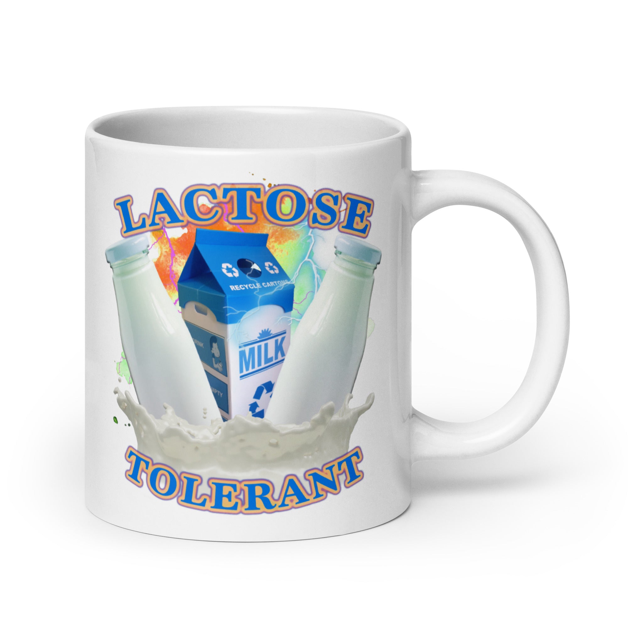 Lactose Tolerant White glossy mug