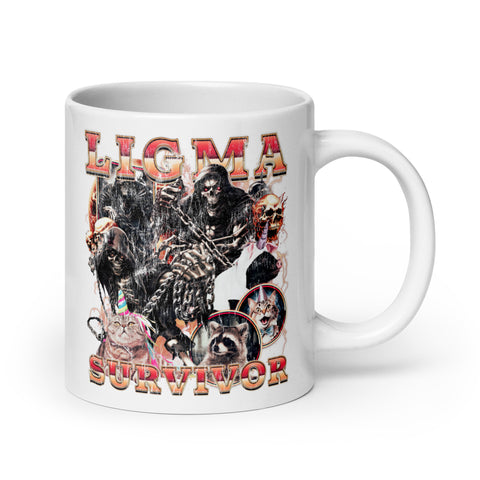 Ligma Survivor White glossy mug