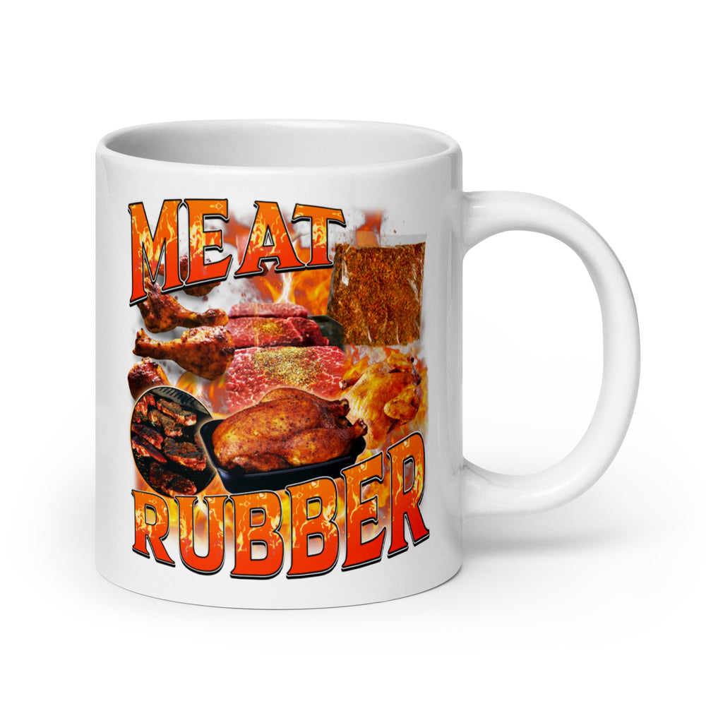 Meat Rubber White glossy mug