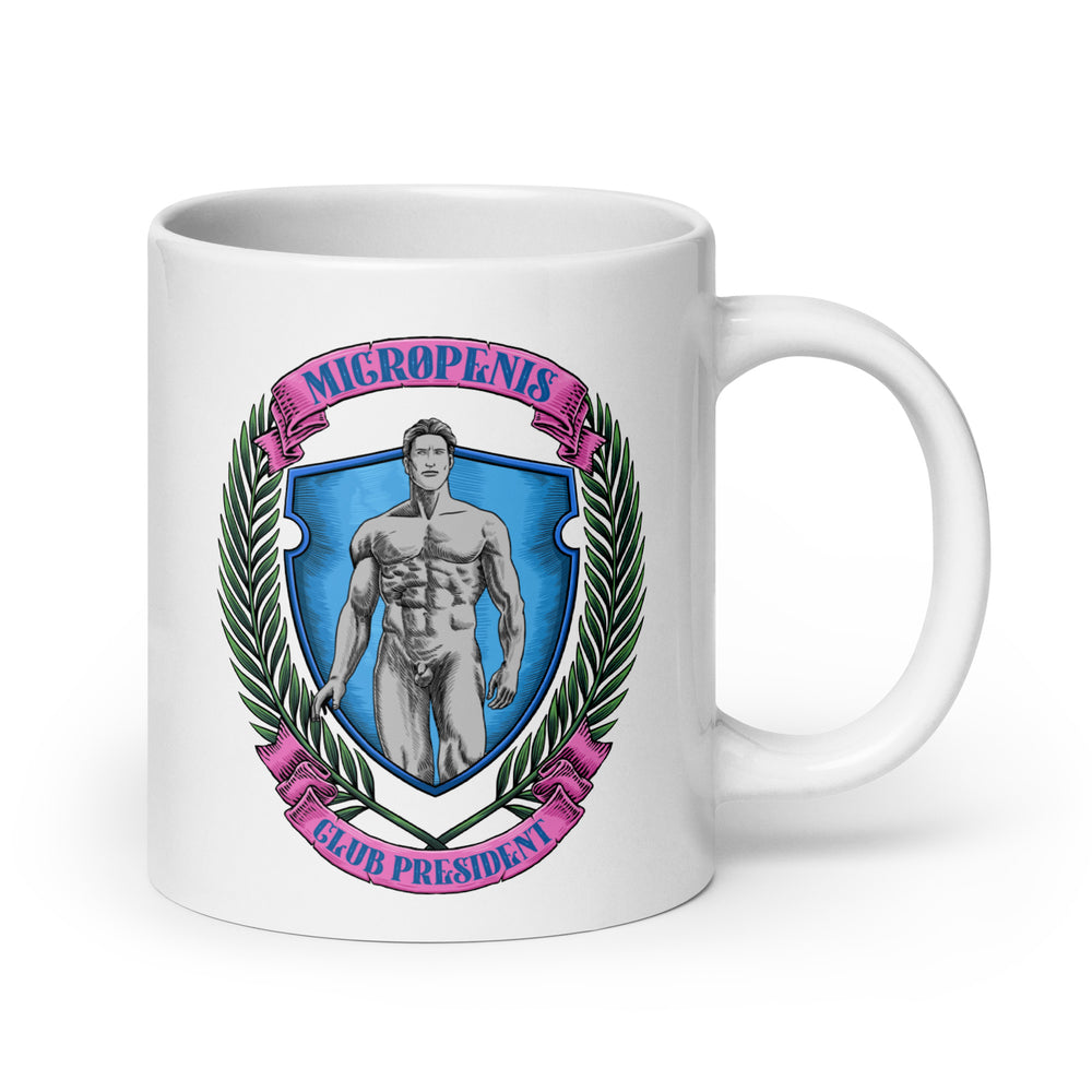 Micro Penis Club President White glossy mug