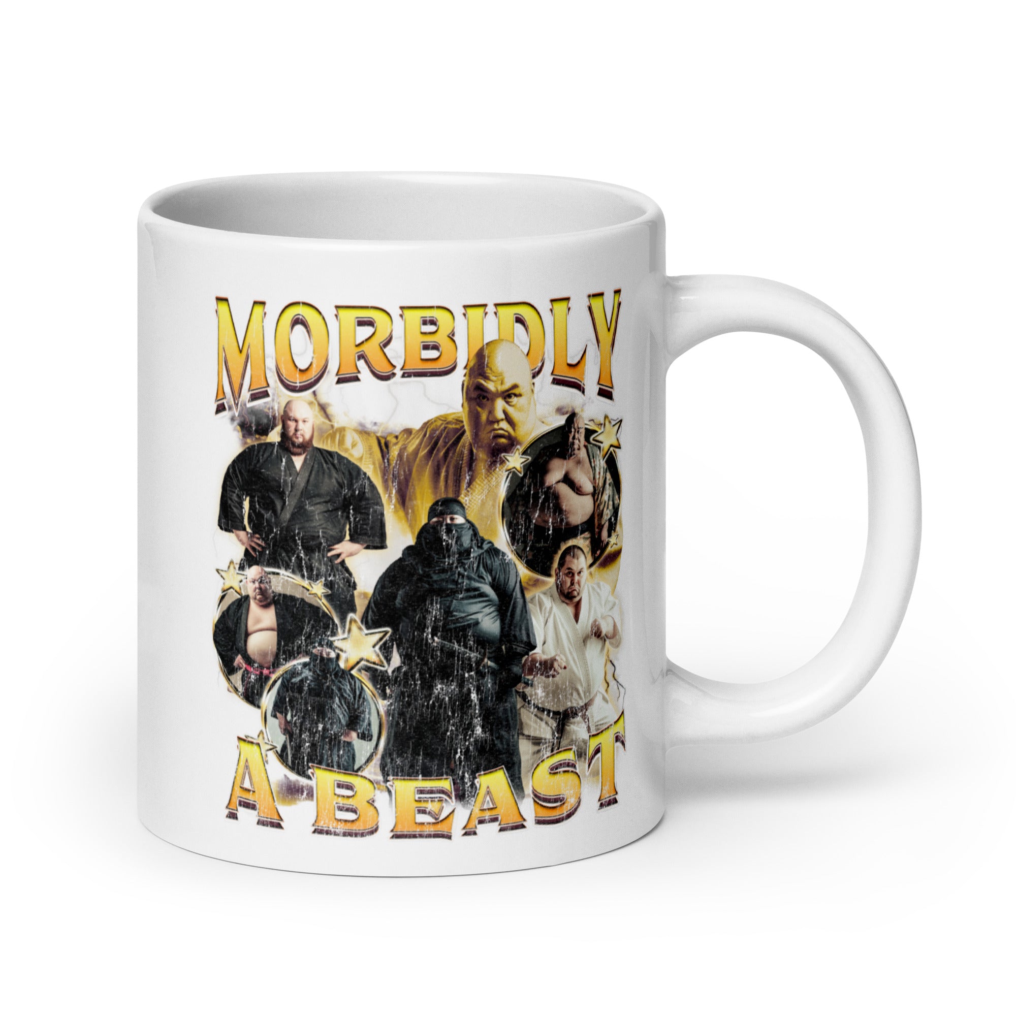 Morbidly a Beast White glossy mug