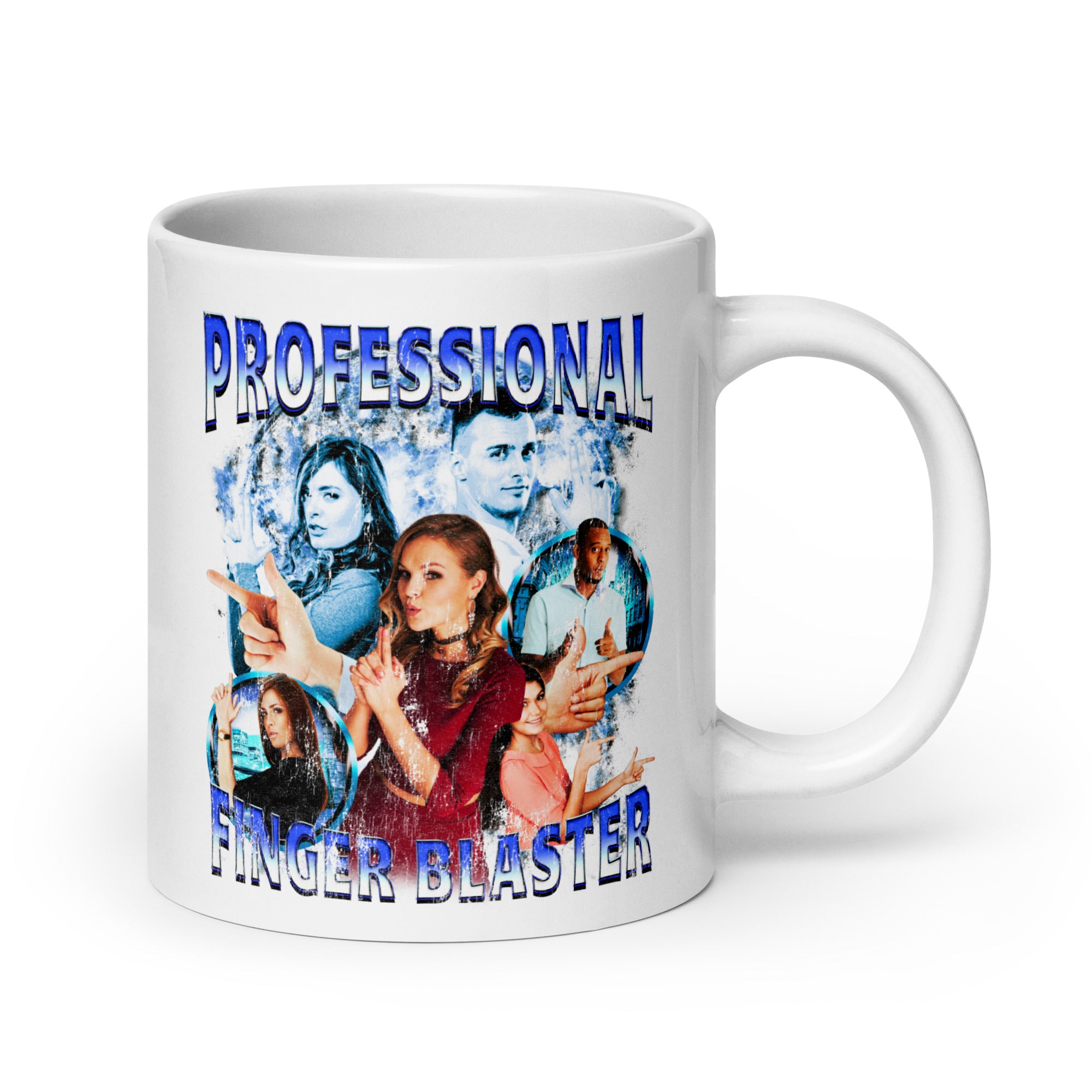 Professional Finger Blaster White glossy mug