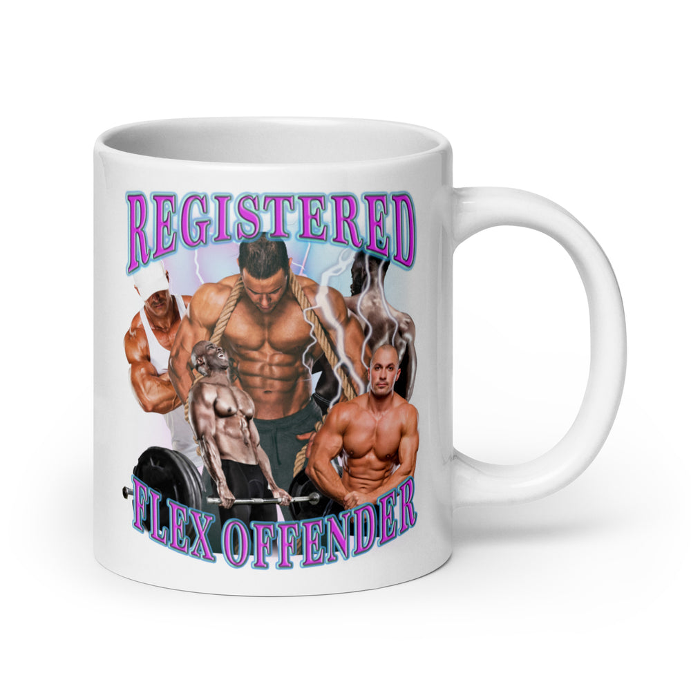 Registered Flex Offender White glossy mug