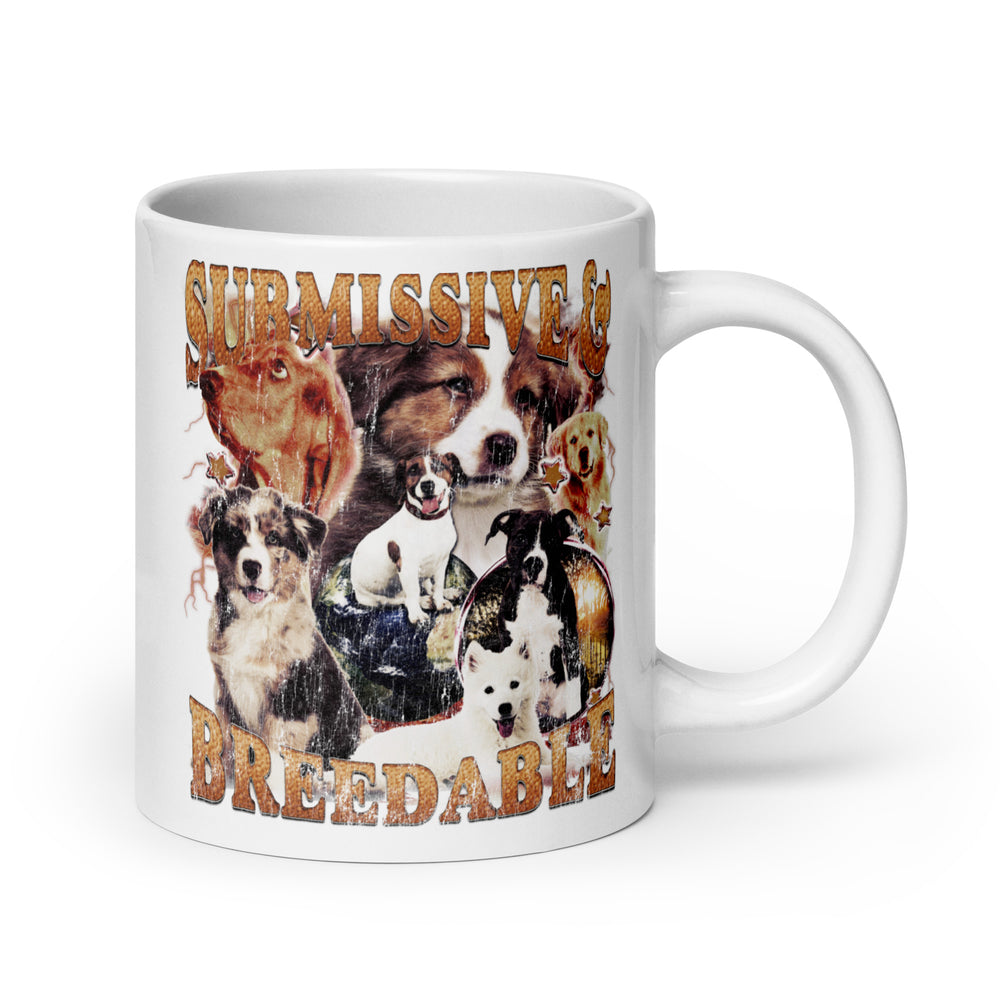 Submissive and Breedable White glossy mug