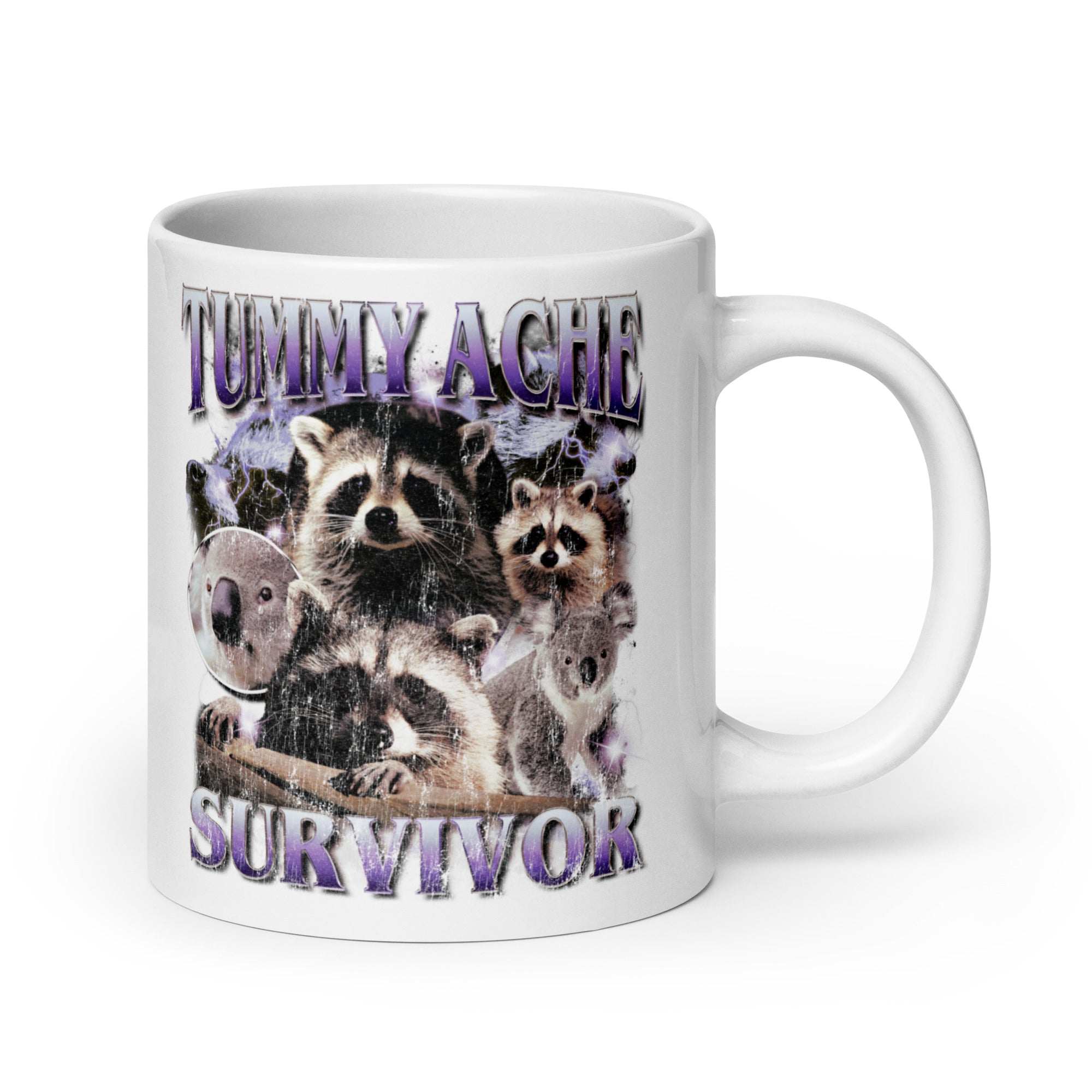 Tummy Ache Survivor White glossy mug